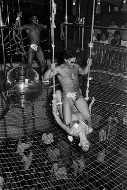Trapeze artists at GG Barnum Room