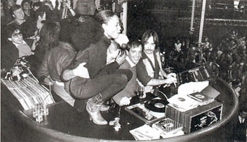 Studio 54 DJ booth with Diana Ross, Steve Rubell and Richie Kaczor