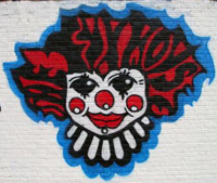 FunHouse clown - mural painting