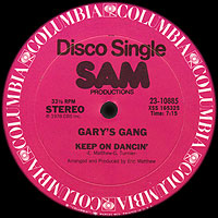 SAM Productions stamp on Columbia Records 12-inch